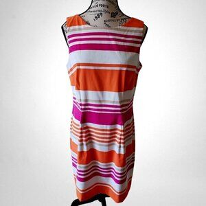 Agb Dress Multicolor Striped Sleeveless Sheath Dress – Size 12
